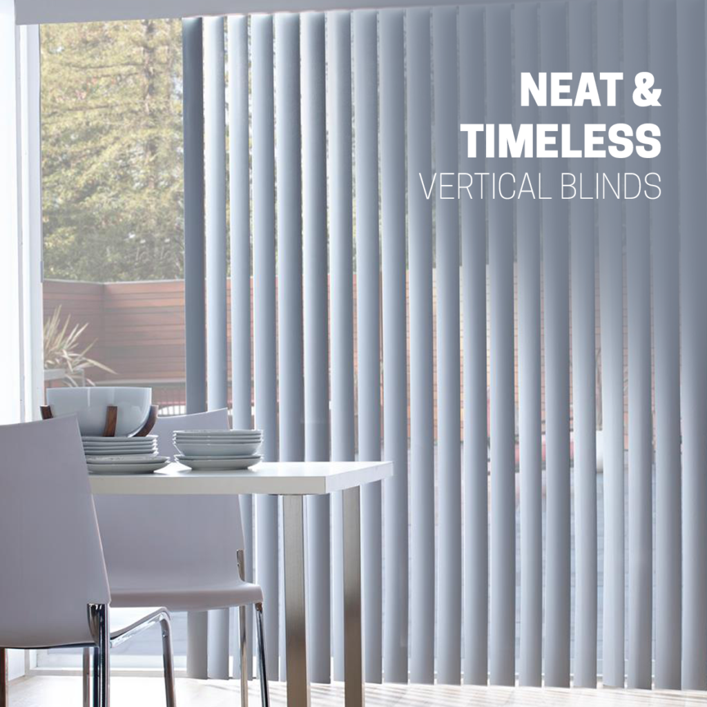 white vertical blinds